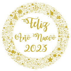 Happy new year 2023 in Spanish language