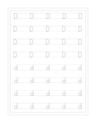 ABC Alphabet Letter Tracing Dd