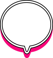 white and pink speech bubble, conversation bubble, text box, thinking balloon