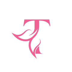 flower beautiful beauty logo letter T