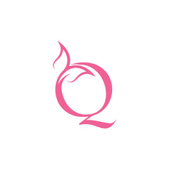 flower beautiful beauty logo letter Q