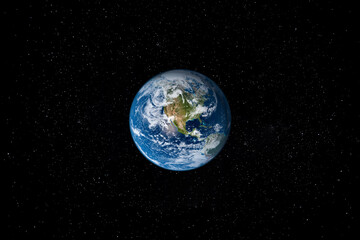 Obraz na płótnie Canvas Planet Earth in Space surrounded by Stars. This image elements furnished by NASA.