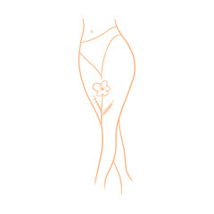 Women Legs With Flowers