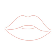 Plump Lips Line Art