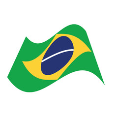 Fototapeta na wymiar Brazil flag on white background. Vector illustration.