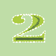 Number two or 2 colorful isolated vector design. 