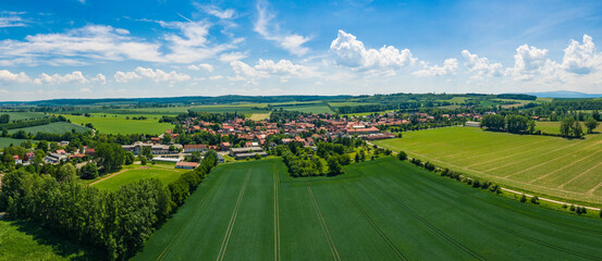 The city of Huy Badersleben from abobe (Harz region, Saxony Anhalt, Germany)