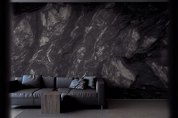 Black dark  textured concrete stone wall background