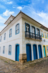 Paraty, Rio de Janeiro, Brazil - December 28, 2022 - architecture and ancient streets in the city of Paraty - Rio de Janeiro - Brazil.