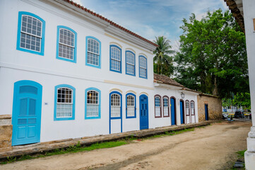 Paraty, Rio de Janeiro, Brazil - December 28, 2022 - architecture and ancient streets in the city of Paraty - Rio de Janeiro - Brazil.