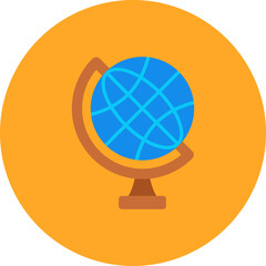Globe Multicolor Circle Flat Icon
