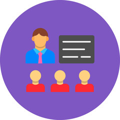 Lecture Multicolor Circle Flat Icon