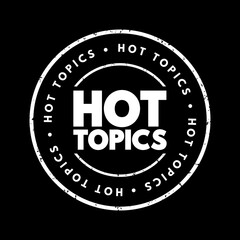 Hot Topics text stamp, concept background