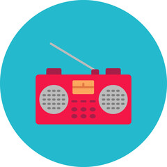 Radio Multicolor Circle Flat Icon