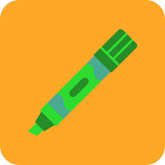 Marker Multicolor Round Corner Flat Icon