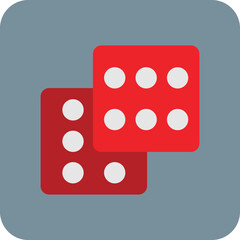 Dices Multicolor Round Corner Flat Icon
