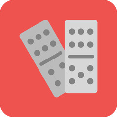 Domino Multicolor Round Corner Flat Icon