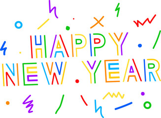 Happy new year Text design elements