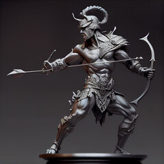 Decorative medieval warrior figures, Metal plating, Decorative object.