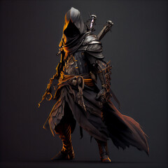 Fototapeta premium Decorative medieval warrior figures, Metal plating, Decorative object.