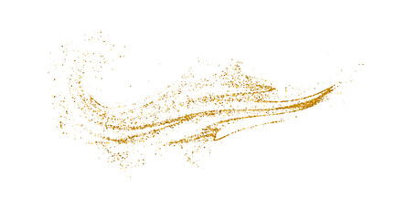 Sparkling glitter border isolated on white background, golden dust. Golden rectangle of glitter confetti. Great for wedding invitations, party posters, christmas, new year and birthday cards.