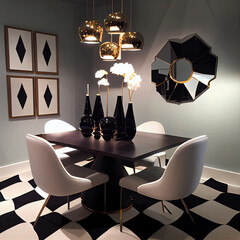 Modern dining room in showroom