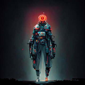 Image of. a futuristic cyborg