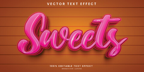 Sweets editable 3d text effect