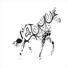 Llama and horse for coloring book,coloring page,colouring picture and other design element.Vector