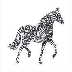 Llama and horse for coloring book,coloring page,colouring picture and other design element.Vector