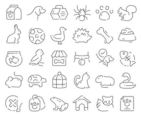 Pets line icons collection. Thin outline icons pack. Vector illustration eps10