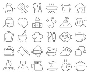 Cooking line icons collection. Thin outline icons pack. Vector illustration eps10
