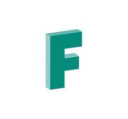 3D Linear modern logo of letter F. Number in the form of a line strip. Linear abstract design of alphabet number character and letter. logo, corporate identity, app, creative poster and more.
