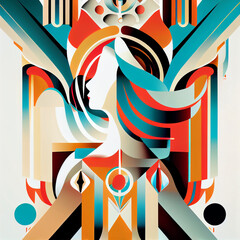 Fototapeta na wymiar Colorful abstract background with geometric elements, minimalist illustration, shapes