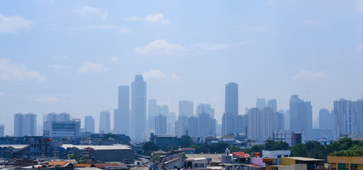 Obraz premium Jakarta city landscape, Jakarta city cityscape, Jakarta landscape, downtown city