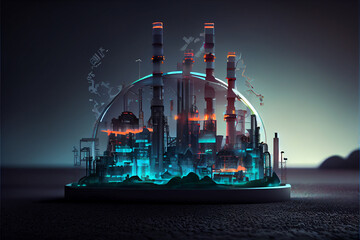 Smart chemical oil refinery plant, power plant, background , Gas Oil depot, Crude Oil Refinery Plant, Chemical or Petrochemical