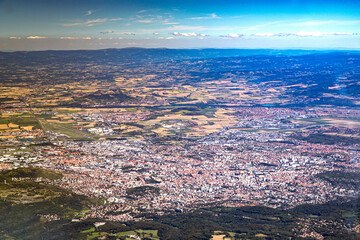 Massif central mountains in france