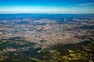Massif central mountains in france