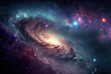 Fototapeta premium a view of a galaxy in the universe with stars and space dust. Generative AI