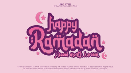 Happy Ramadan 3d Editable Text Effect