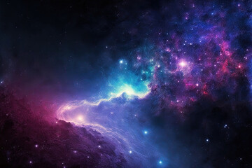 backdrop milky way galaxy stars flashing in the abstract a vivid nebula in the deep universe. Generative AI