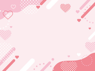 ピンク　ハート　バレンタイン　ポップ 　フレーム　背景
