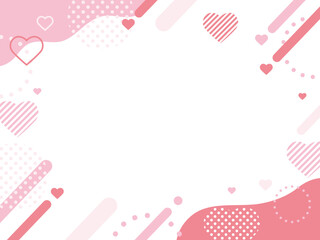 ピンク　ハート　母の日　ポップ 　フレーム　背景