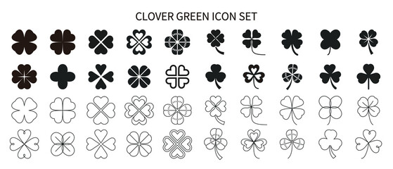 Fototapeta na wymiar Clover set of various shapes