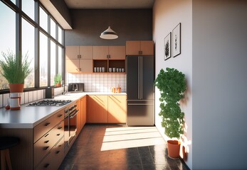 architectural visualization of kitchen