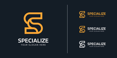 Modern Letter SC logo. Monogram logo