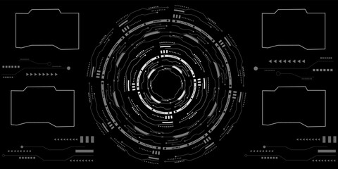 
Futuristic HUD user menu interface. Abstract background. Vector illustration.