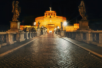 Obraz premium Ponte Sant Angelo and Castel Sant Angelo