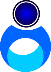 The illustrations and clipart. logo design. blue and white icon