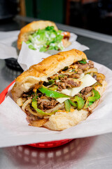 Roast beef and vegetable sandwich